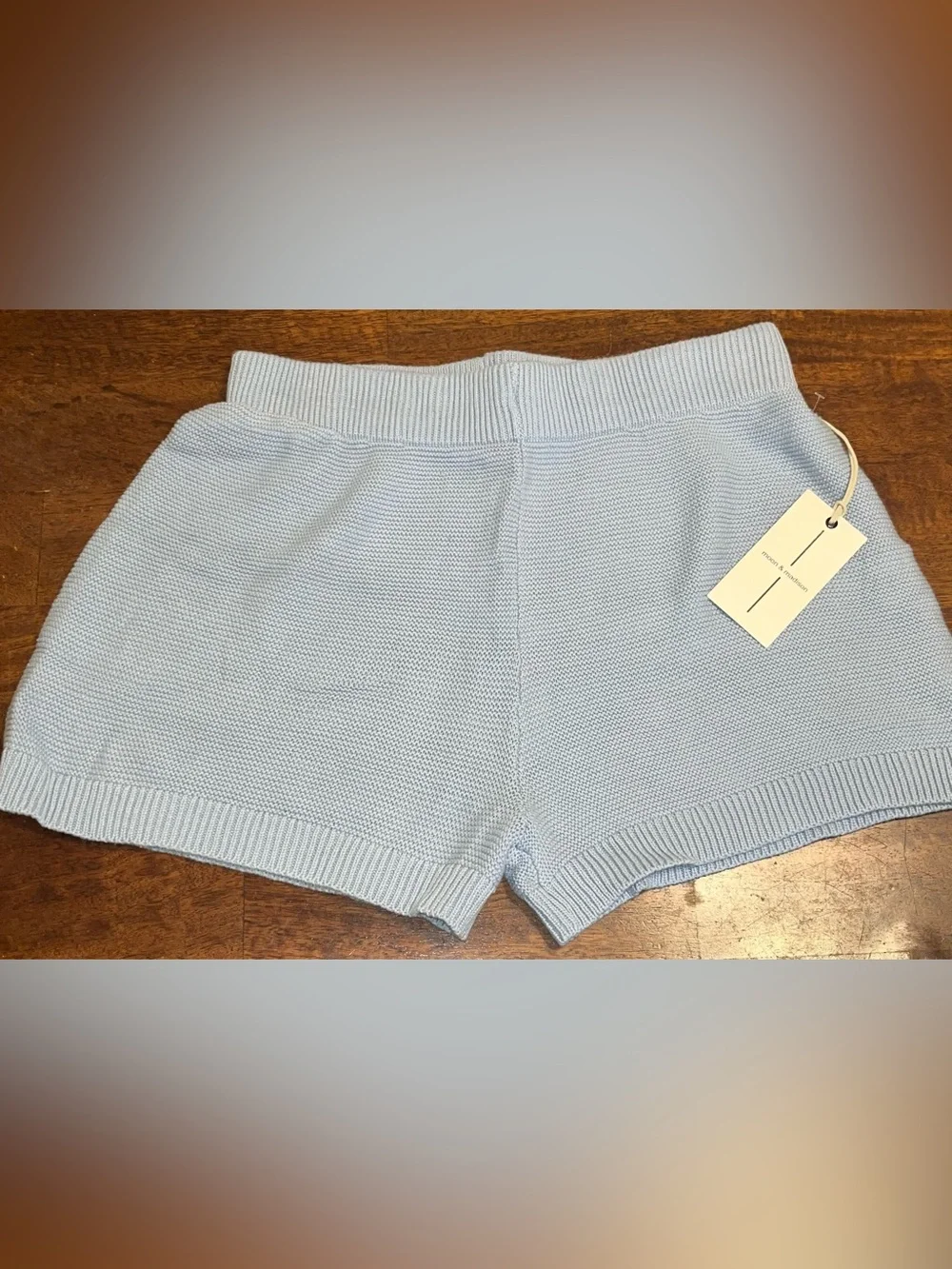 Cozy Light Blue Knit Sweater & Shorts Set